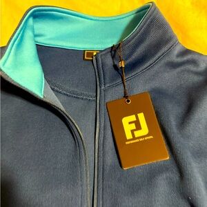 FootJoy blue on blue Lg men's half zip pullover new with tags